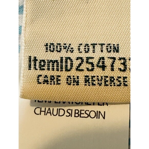 LL Bean Women Size M Teal/White Striped Seersucker Button Up Shirt Blouse - Picture 12 of 13